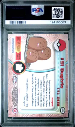 2000 TOPPS CHROME POKEMON T.V. #51 DUGTRIO PSA 8 - Image 2