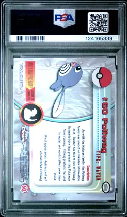 2000 TOPPS CHROME POKEMON T.V. #60 POLIWAG PSA 8 - Image 2