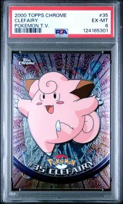 2000 TOPPS CHROME POKEMON T.V. #35 CLEFAIRY PSA 6 - Image 1