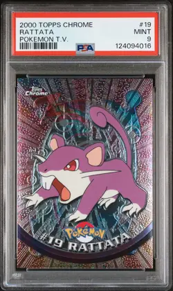 2000 TOPPS CHROME POKEMON T.V. #19 RATTATA PSA 9 - Image 1