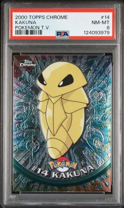 2000 TOPPS CHROME POKEMON T.V. #14 KAKUNA PSA 8 - Image 1