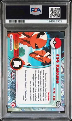2000 TOPPS CHROME POKEMON T.V. #14 KAKUNA PSA 8 - Image 2