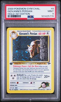 Giovanni's Persian 2000 Pokemon Gym Challenge 1st Edition PSA 9 #8 - Image 1