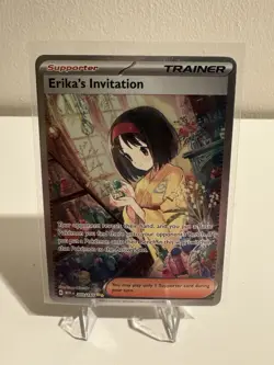 Pokemon TCG Scarlet & Violet Trainer SIR Erika's Invitation Card 203/165 - Image 1