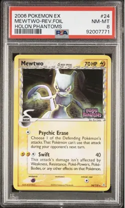 Mew Two Halon Phantoms #24 PSA 8 Reverse Holo Pokemon Card 2000 WOTC Vintage TCG - Image 1