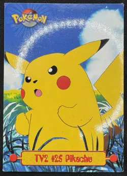 Pokemon Card TV2 #25 Pikachu TOPPS Series 1 TV Animation Non-Holo HP (Damaged) - Image 1