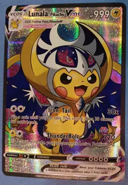 Pokemon - Lunala Pikachu VCOS 025/055 - SWSH Vivid Voltage Cosplay - HOLO - NM - Image 1