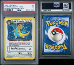 2002 POKEMON LEGENDARY COLLECTION #5 DARK DRAGONITE-HOLO PSA 3 - Image 2