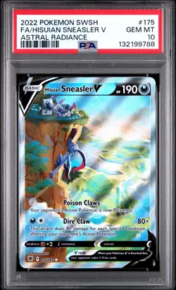 PSA 10 HISUIAN SNEASLER V 175/189 FULL ART ASTRAL RADIANCE POKEMON 🌑 - Image 1