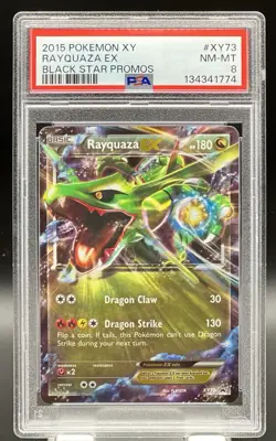 2015 Pokemon Rayquaza Ex #XY73 Ultra Rare XY Black Star Promo PSA 8 - Image 1