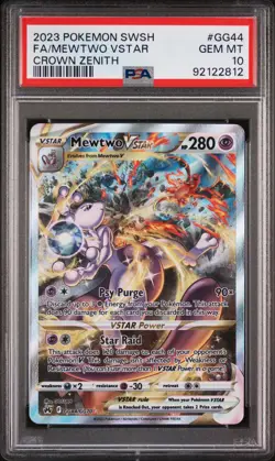 Mewtwo Vstar GG44/GG70 PSA 10 GEM MINT Pokemon Sword Shield Crown Zenith - Image 1
