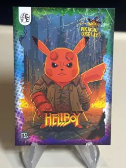 Hellboy Pikachu #114 Laser Holo Electric Pikachu Cosplay - Pokemon ZL13 - Image 1