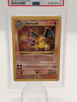 1999 Pokemon Game Charizard - Holo Shadowless PSA VG-EX 4 - Image 2