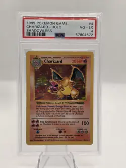 1999 Pokemon Game Charizard - Holo Shadowless PSA VG-EX 4 - Image 3