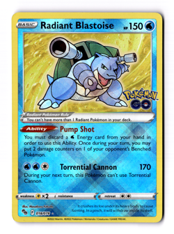 Radiant Blastoise 018/078 Pokemon GO Holo - Image 1