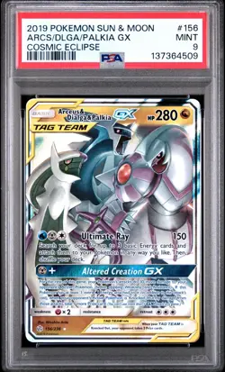 PSA 9 ARCEUS & DIALGA & PALKIA GX 156/236 TAG TEAM COSMIC ECLIPSE POKEMON 😍 - Image 1