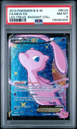 2013 POKEMON B&W LEGEND TREASURES RADIANT COLL #RC24 FULL ART/MEW EX PSA 8 - Image 1