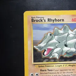 Pokemon Vintage Non-Holo Rare Brock's Rhyhorn Gym Heroes 22/132 HP WotC - Image 2