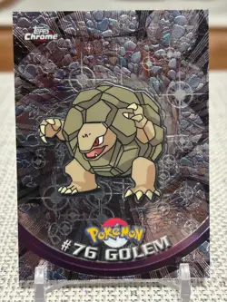 2000 Topps Chrome Pokemon #76 Golem (Chrome) NM - Image 1