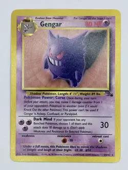 Gengar 20/62 - Fossil Unlimited 1999 Non Holo Rare Pokemon TCG - NM - Image 1