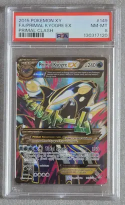 2015 POKEMON XY PRIMAL CLASH #149 FULL ART/PRIMAL KYOGRE EX PSA 8 - Image 1