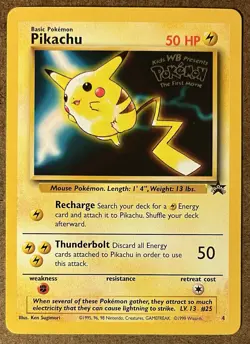 Pokemon TCG Pikachu Movie Promo WOTC CARD 4 Black Star Promo NM - Image 1