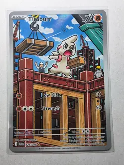 Timburr 125/086 NM - Illustration Rare Holo - 2025 Pokemon TCG S&V Black Bolt - Image 1