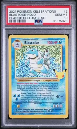 Pokemon Blastoise Classic Collection Celebrations 2021 PSA 10 Holo Promo - Image 1