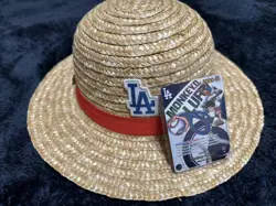 LA Dodgers One Piece Monkey D. Luffy Straw Hat and Promo Card Limited Edition - Image 1