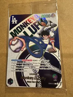 LA Dodgers One Piece Monkey D. Luffy Straw Hat and Promo Card Limited Edition - Image 3