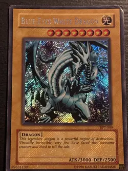 Blue Eyes White Dragon BPT-009 Holo Bleed Yu-Gi-Oh Limited Secret Rare Card HP - Image 1