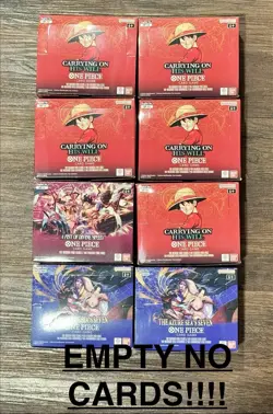 EMPTY! One Piece CCG BOX LOT DP01, DP06 DISPLAYS, OP11, OP13, & OP14 - NO CARDS - Image 5