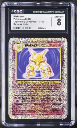 POKEMON CGC 8 Alakazam 1/110 2002 Legendary Collection Rare Reverse Holo *4111 - Image 1