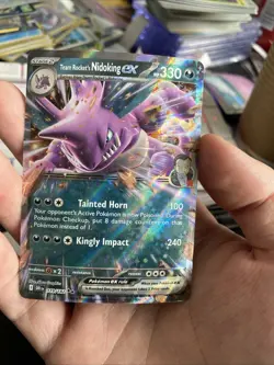 Pokemon TCG Team Rocket's Nidoking ex 119/182 Double Rare Sv: Destined Rivals NM - Image 1