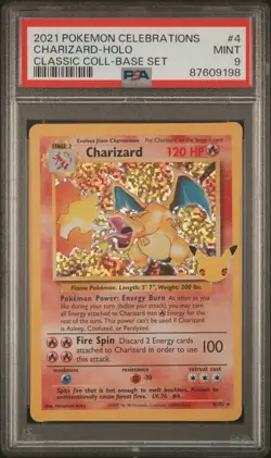 Charizard PSA 9 Celebrations Classic 4/102 Holo Base Set 2021 Pokemon Card - Image 1