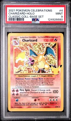 Charizard PSA 9 Celebrations Classic 4/102 Holo Base Set 2021 Pokemon Card - Image 1