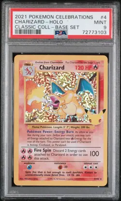 PSA 9 Charizard 4/102 Celebrations Classic Collection Holo Pokemon Card - Image 1
