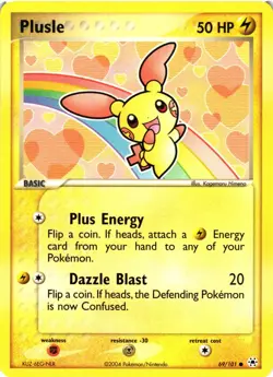 Pokemon TCG Plusle EX Hidden Legends Card 69/101 Regular Common LP - Image 1