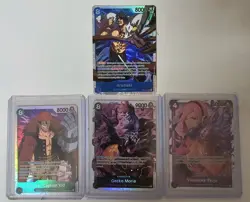 One Piece 4 Card Lot | Aramaki | Gecko Moria | Eustass Kid | OP01 + OP06 | Mint - Image 1