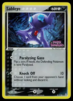 Pokemon Card - Sableye Holon Phantoms 31/110 Rare Reverse Holo Stamped - Image 1