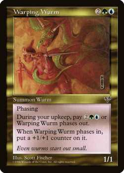 Warping Wurm SP Mirage MTG Magic the Gathering Gold English Card - Image 1