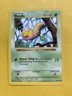 Weedle 069/102 Base Set Shadowless Regular MP-HP Pokemon Card TCG Vintage WOTC - Image 1