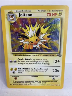 Pokemon Jolteon TCG Jungle 4/64 Holo Unlimited Rare Card LP - Image 1
