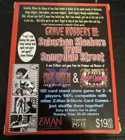 Grave Robbers III: Suburban Slashers Z-Man Games B-Movie Card Game sci-fi horror - Image 2