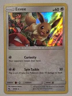 Pokemon Card Eevee 48/68 Hidden Fates Holo Rare 2019 LP - Image 1