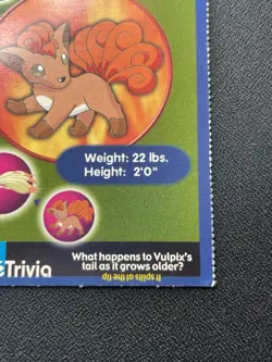 Vulpix #37 Poke Trivia Burger King Pokemon Card 1999 Nintendo LP/DMG - Image 4