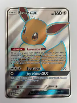 Pokemon Card - Eevee GX SM242 Sun & Moon Black Star Promo Full Art SM Holo NM - Image 1