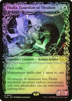 MTG THALIA, GUARDIAN OF THRABEN SHOWCASE FOIL Multiverse Legends NM - Image 1