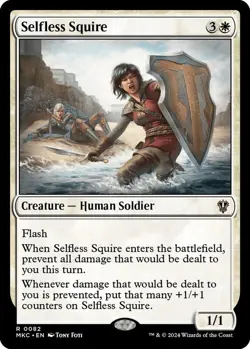 Selfless Squire 0082 MTG Commander MKC Rare NP - Image 1