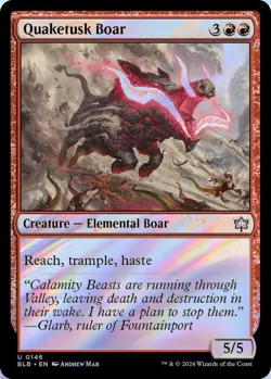 Quaketusk Boar 0146 MTG Bloomburrow Uncommon Foil NP - Image 1